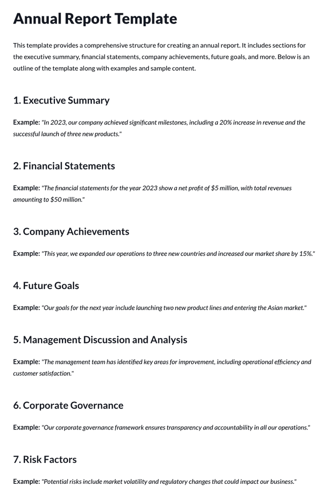 Annual Report Template