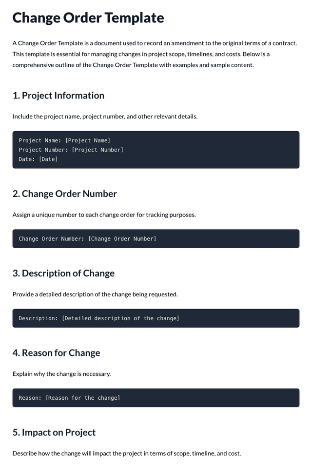 Change Order Template