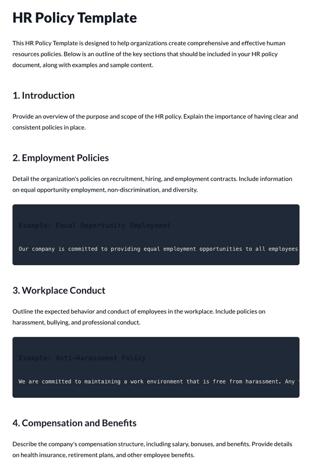 HR Policy Template