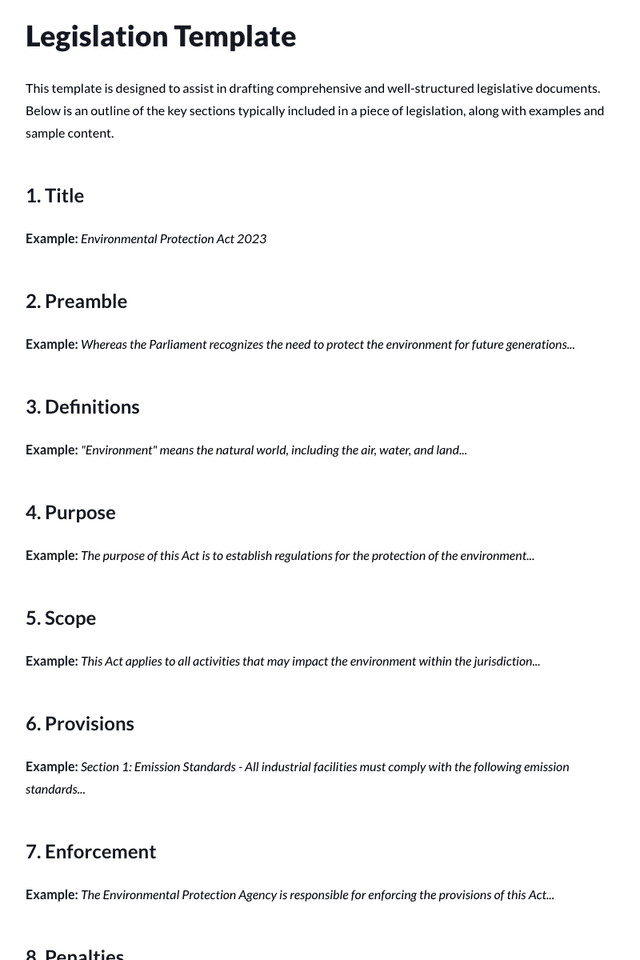 Legislation Template