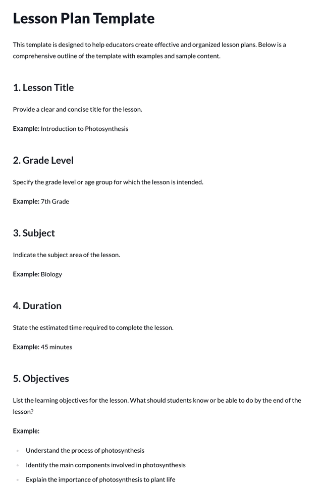 Lesson Plan Template