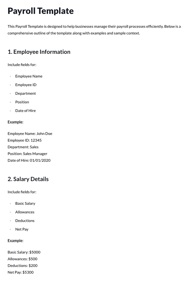 Payroll Template