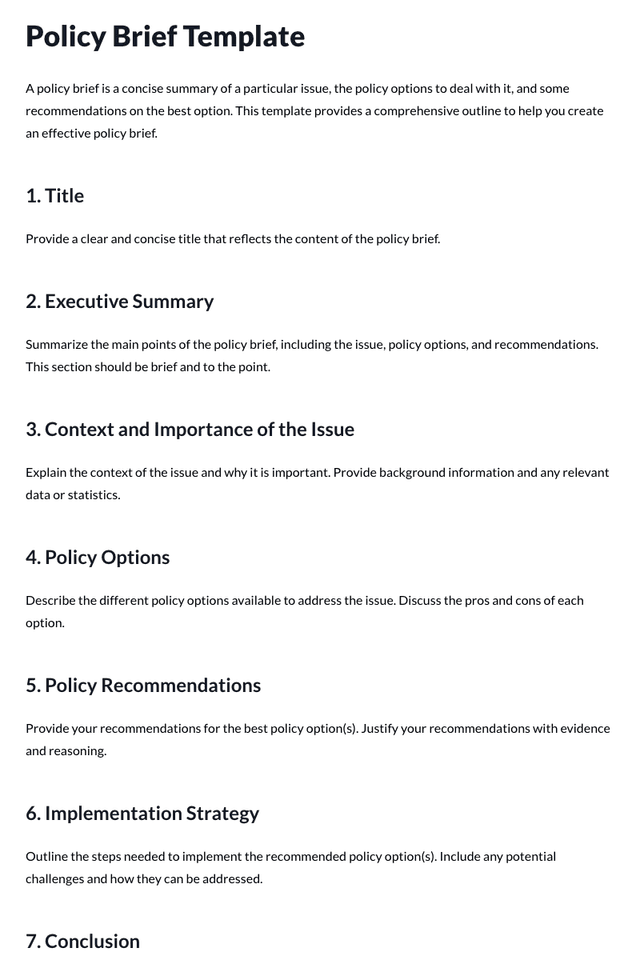 Policy Brief Template