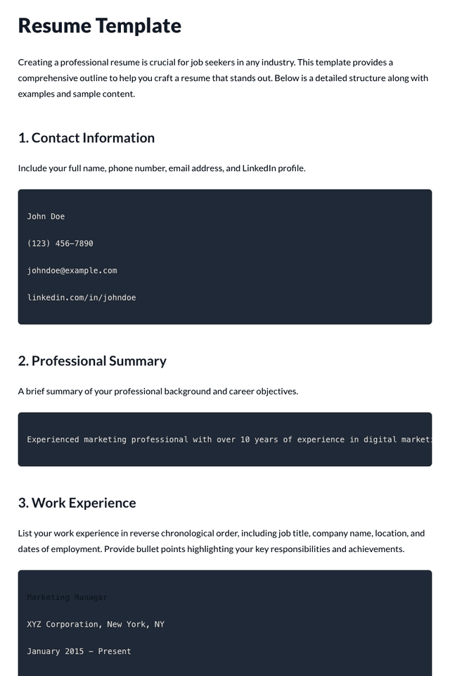 Resume Template