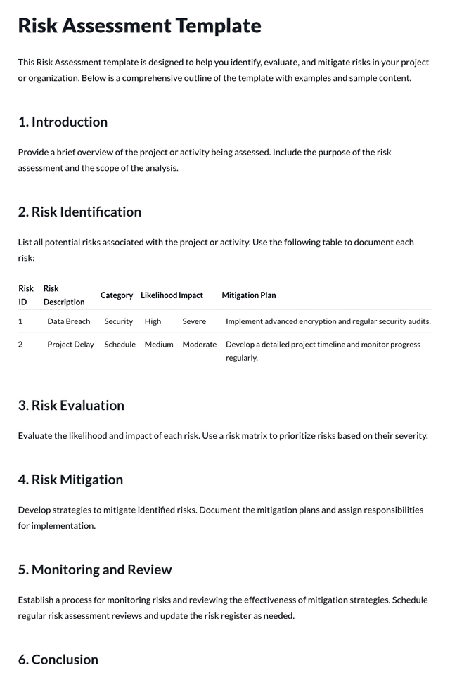 Risk Assessment