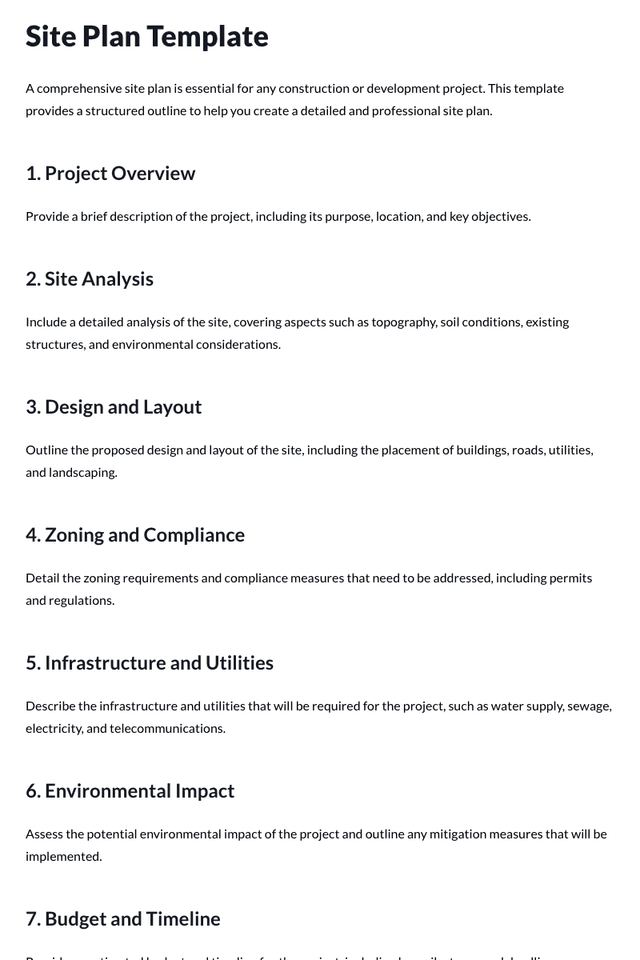 Site Plan Template