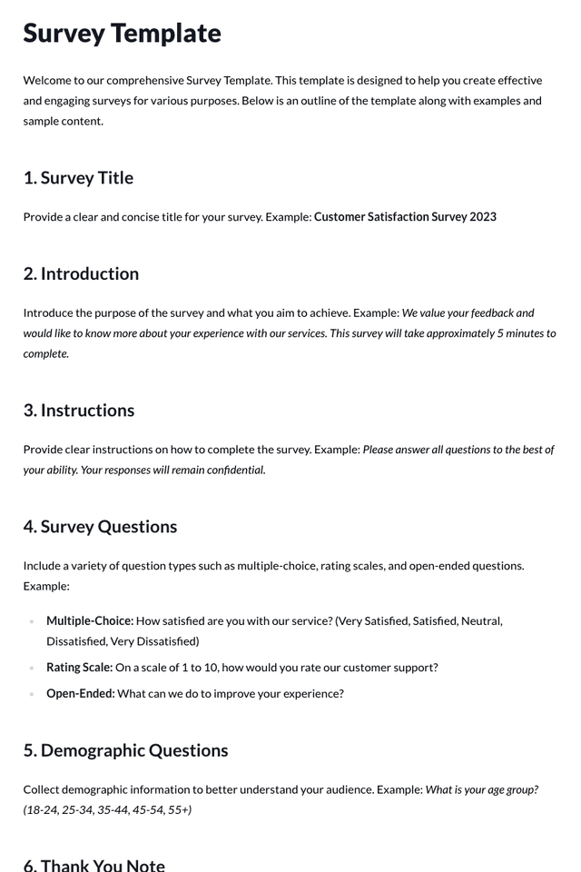 Survey Template