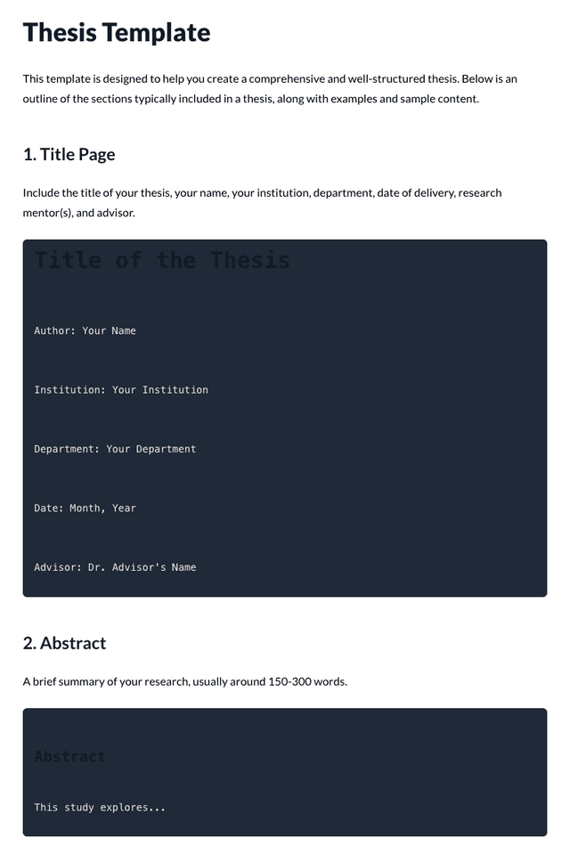 Thesis Template