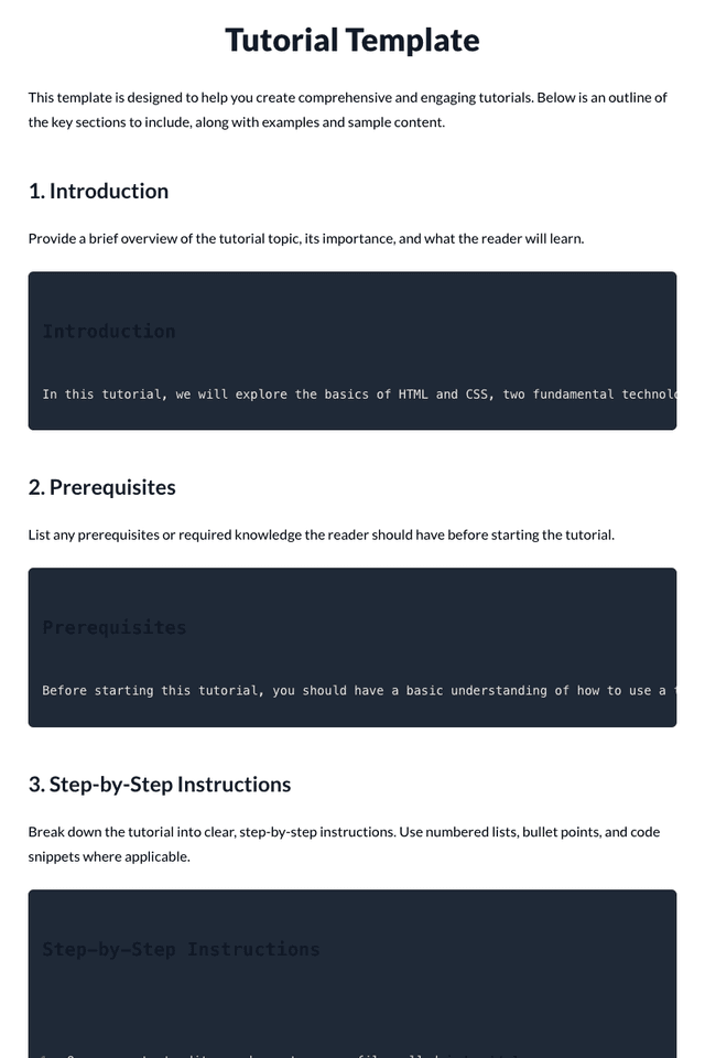 Tutorial Template